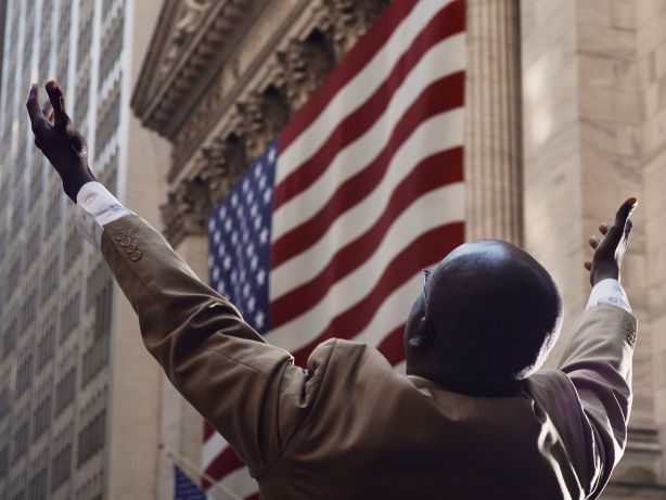 A street preacher in New York appeals to Wall Street to repent. Christopher Anderson, 2011, Magnum Photos
